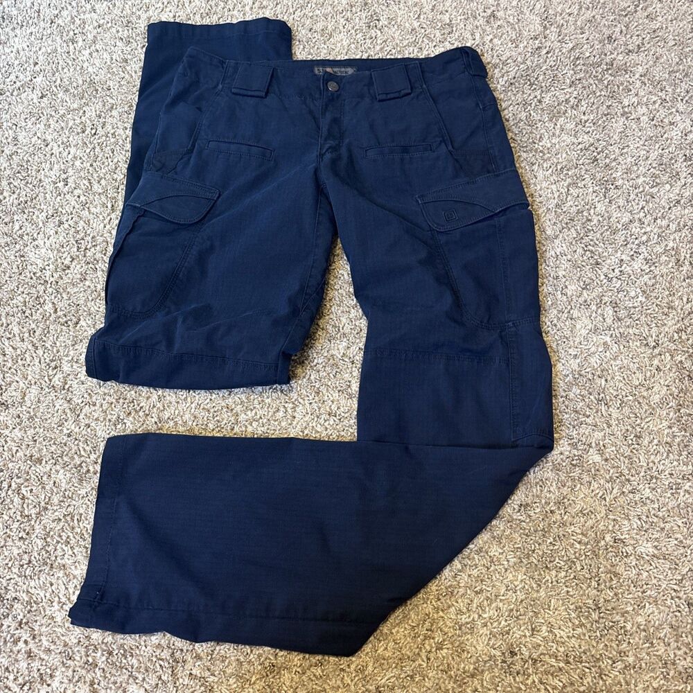 5.11 Tactical Stryke Pants Women's Size 8 Long Navy Blue Ripstop Cargo Pants